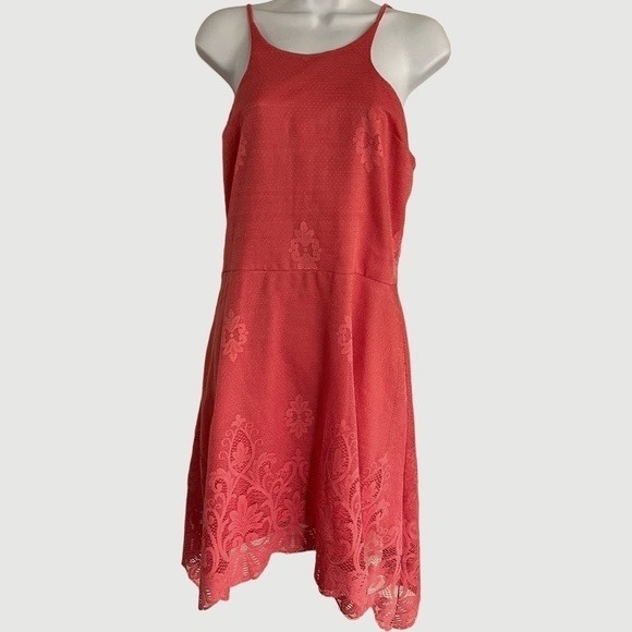 love, Fire Dresses & Skirts - Coral Dress | Lace Overlay